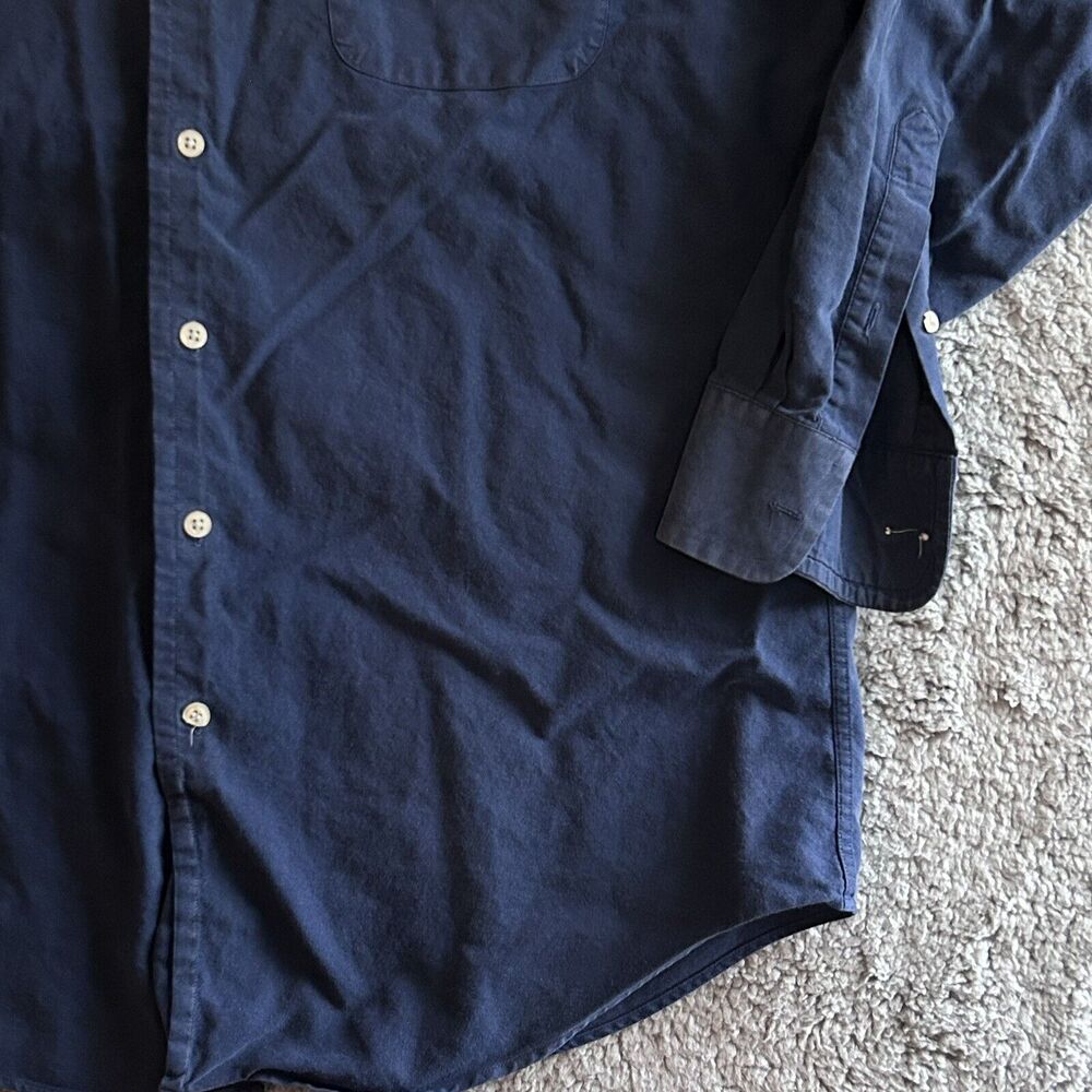Nautica Mens Size 16 34/35 Button Down Shirt Vintage Oxford Blue Preppy - Picture 9 of 16